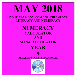 ACARA 2018 NAPLAN Numeracy - Year 9 - Answers